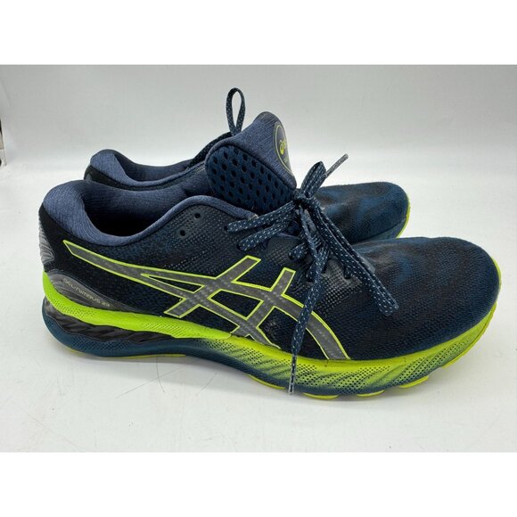 Asics Mens Gel-Nimbus 19 Running Shoes Size 9 Blue Neon Green Activewear Lace Up - Picture 8 of 16
